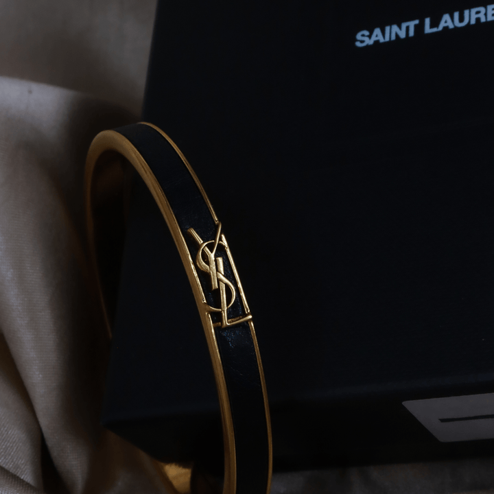 YSL Logo 皮手鐲 | SAINT LAURENT PARIS |時款 - Vintasy