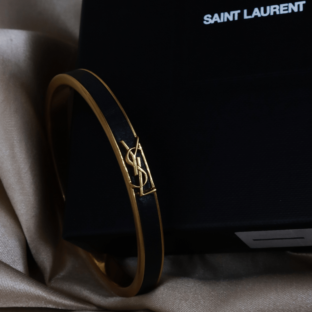 YSL Logo 皮手鐲 | SAINT LAURENT PARIS |時款 - Vintasy