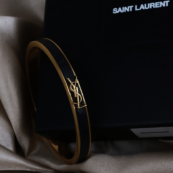 YSL Logo 皮手鐲 | SAINT LAURENT PARIS |時款 - Vintasy