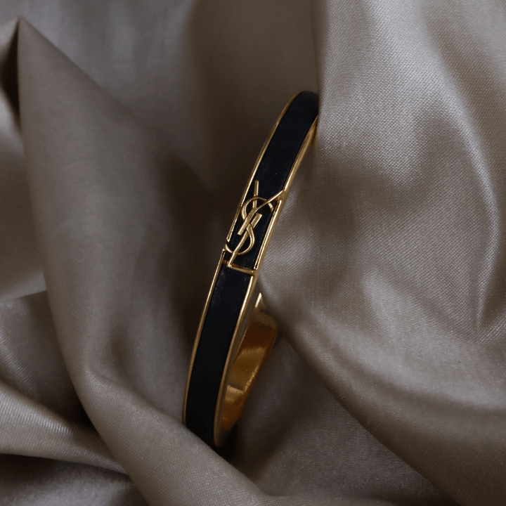 YSL Logo 皮手鐲 | SAINT LAURENT PARIS |時款 - Vintasy
