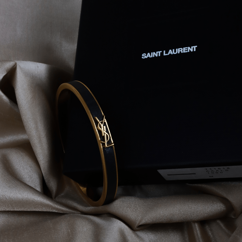 YSL Logo 皮手鐲 | SAINT LAURENT PARIS |時款 - Vintasy