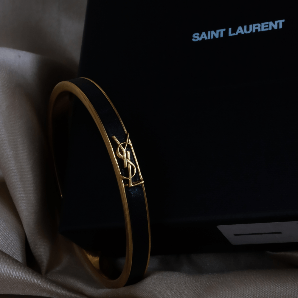 YSL Logo 皮手鐲 | SAINT LAURENT PARIS |時款 - Vintasy