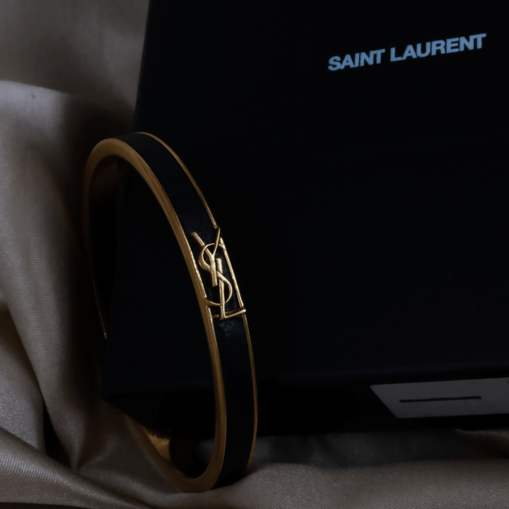 YSL Logo 皮手鐲 | SAINT LAURENT PARIS |時款 - Vintasy