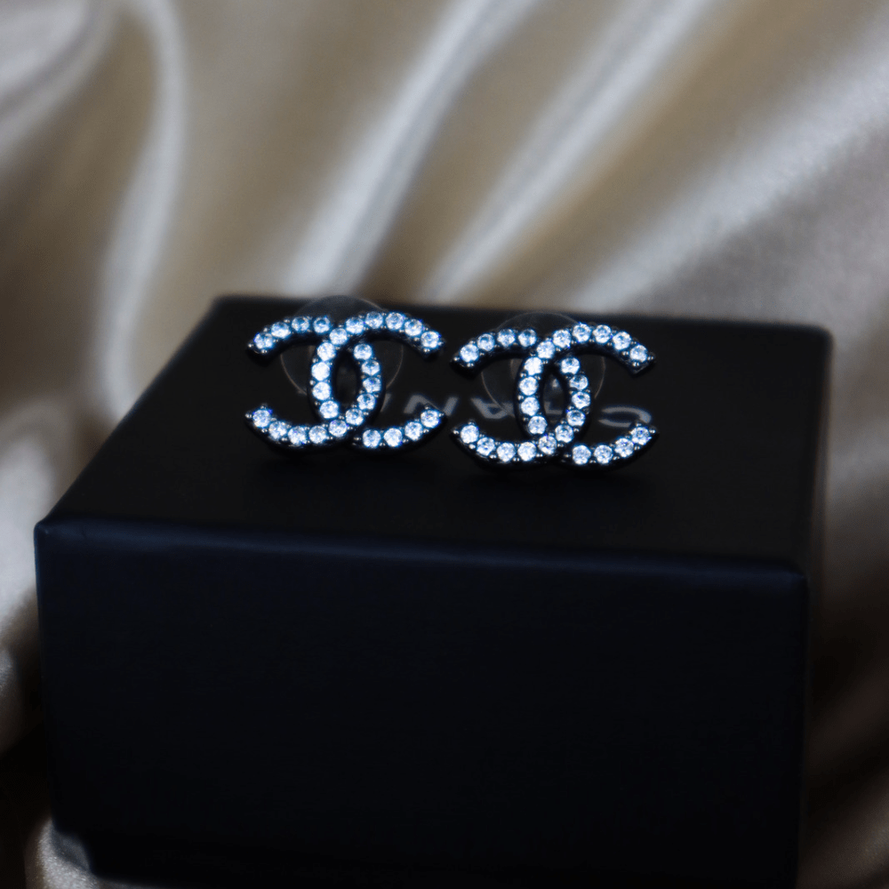 CHANEL 閃石coco雙C耳環 | 經典設計 - Vintasy