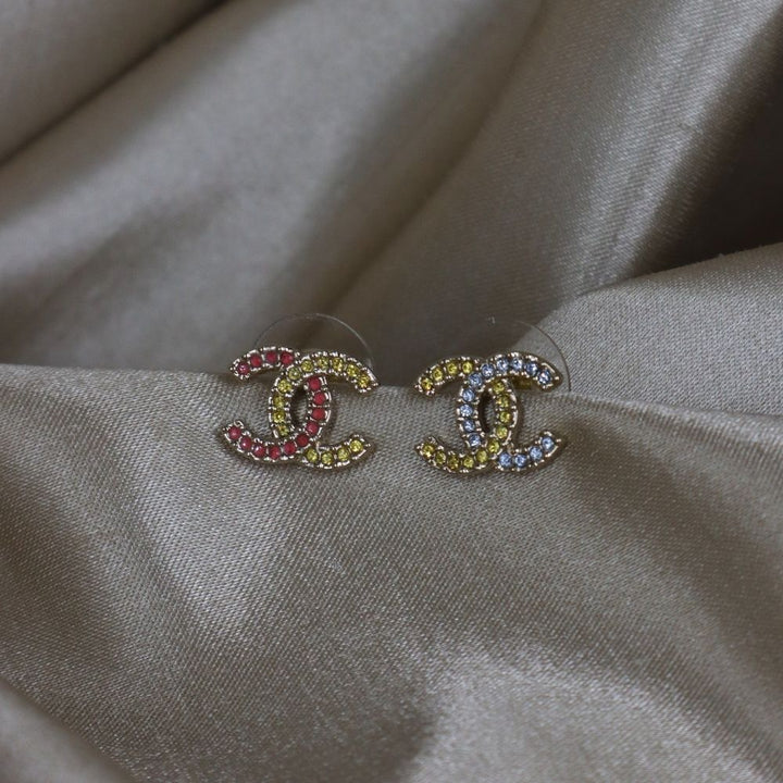 CHANEL 雙色閃石耳環|近年熱賣款 - Vintasy