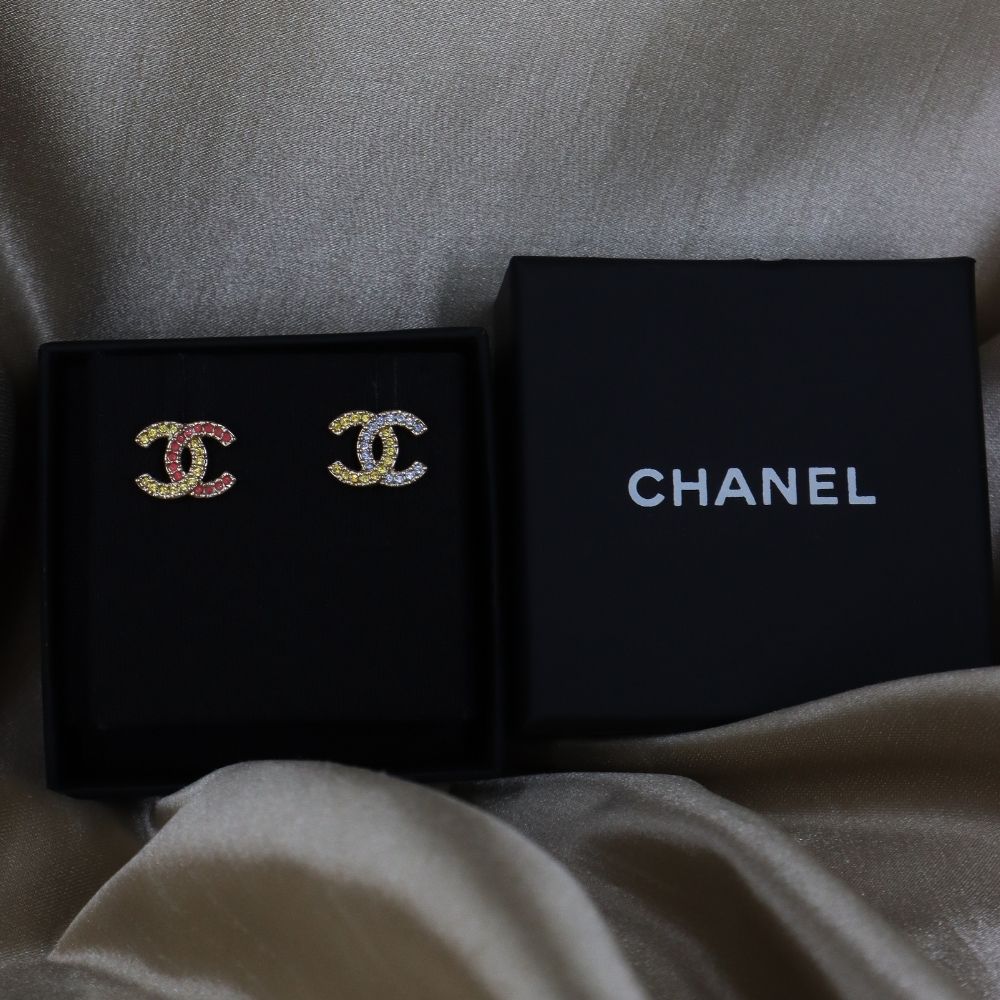 CHANEL 雙色閃石耳環|近年熱賣款 - Vintasy