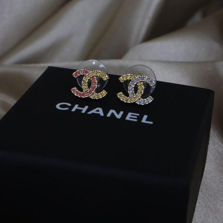 CHANEL 雙色閃石耳環|近年熱賣款 - Vintasy