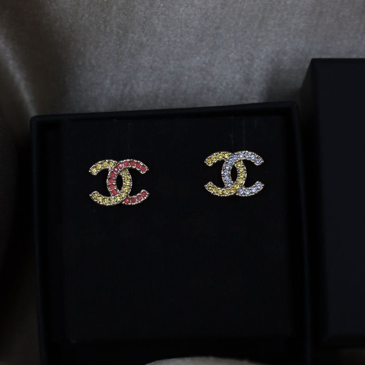 CHANEL 雙色閃石耳環|近年熱賣款 - Vintasy