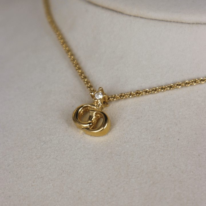 CHRISTIAN DIOR 吊墜閃石項鏈(金)| 1990年代款 | 秒殺熱賣款 - Vintasy項鏈