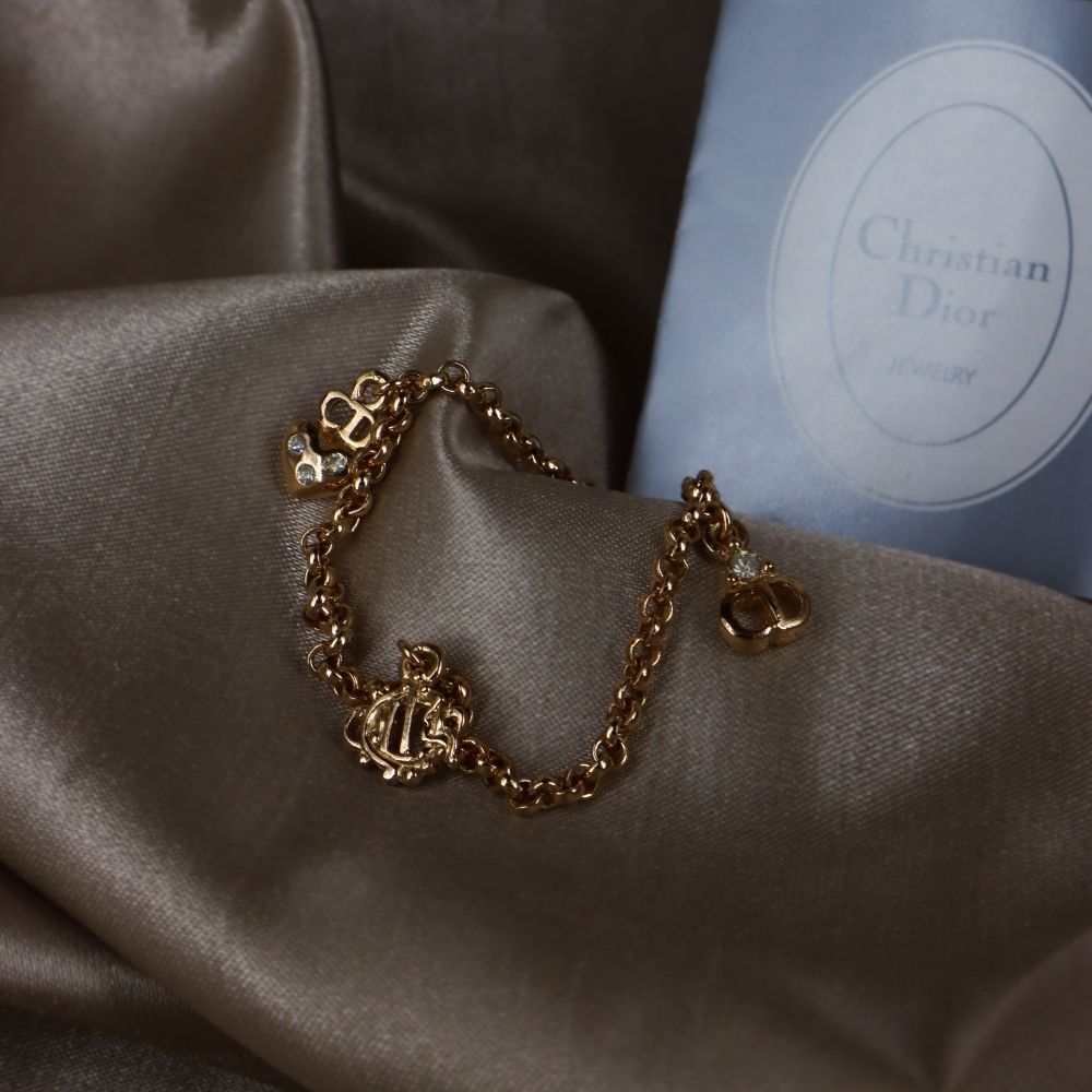 CHRISTIAN DIOR 1995 絕版吊墜手鏈 - Vintasy