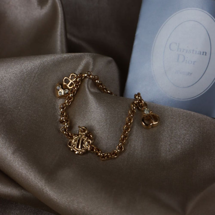 CHRISTIAN DIOR 1995 絕版吊墜手鏈 - Vintasy