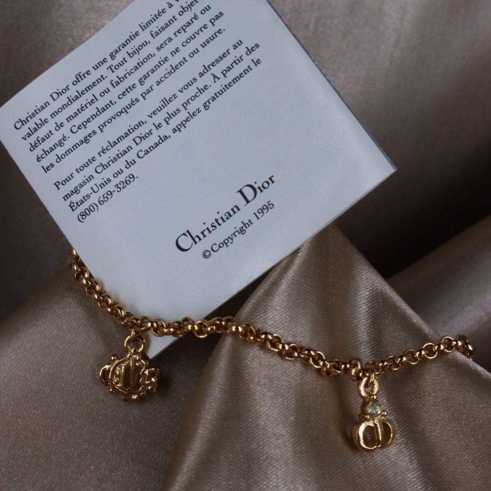CHRISTIAN DIOR 1995 絕版吊墜手鏈 - Vintasy