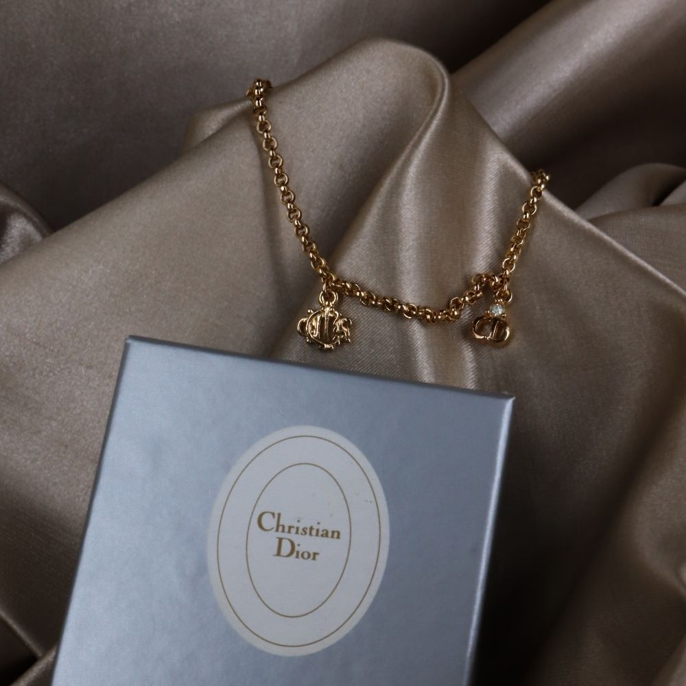 CHRISTIAN DIOR 1995 絕版吊墜手鏈 - Vintasy