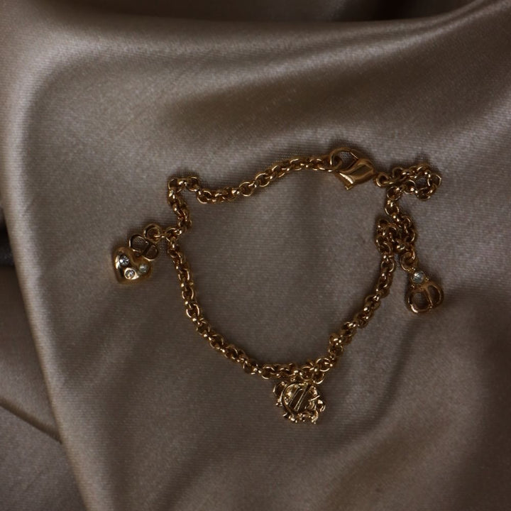 CHRISTIAN DIOR 1995 絕版吊墜手鏈 - Vintasy