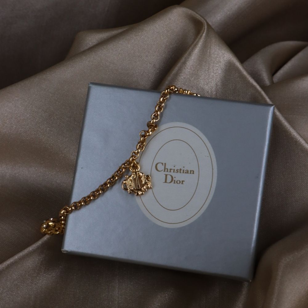 CHRISTIAN DIOR 1995 絕版吊墜手鏈 - Vintasy