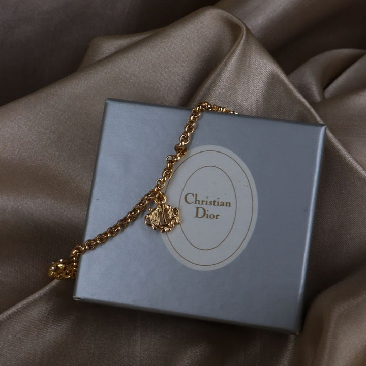 CHRISTIAN DIOR 1995 絕版吊墜手鏈 - Vintasy
