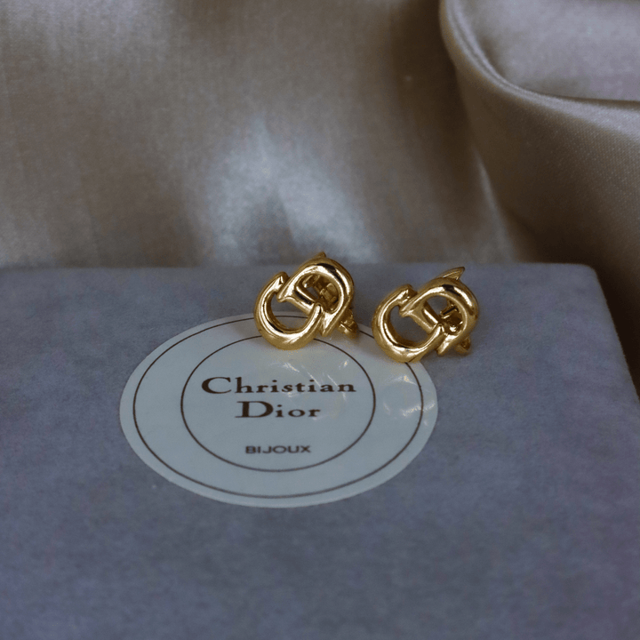CHRISTIAN DIOR CD 簡約耳夾 - Vintasy