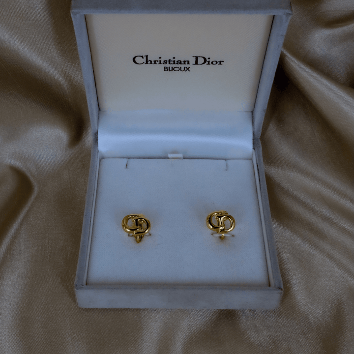 CHRISTIAN DIOR CD 簡約耳夾 - Vintasy