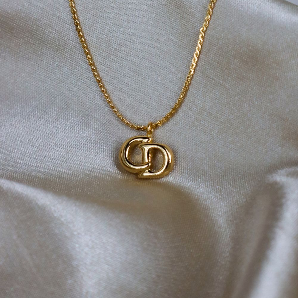 CHRISTIAN DIOR CD簡約吊墜項鏈 - Vintasy