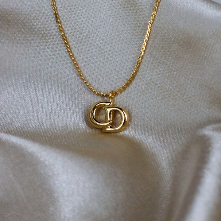 CHRISTIAN DIOR CD簡約吊墜項鏈 - Vintasy