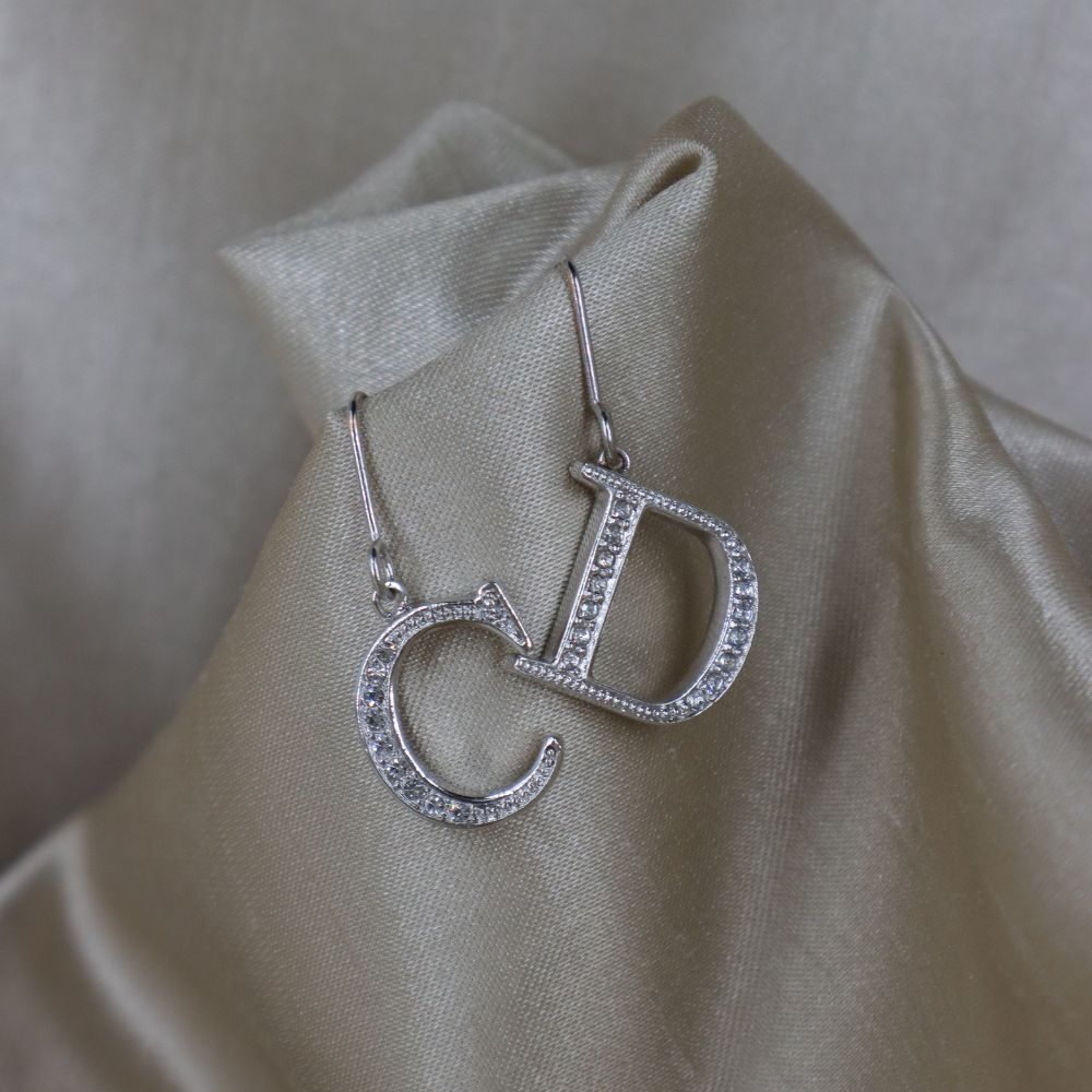CHRISTIAN DIOR CD閃石耳環 - Vintasy