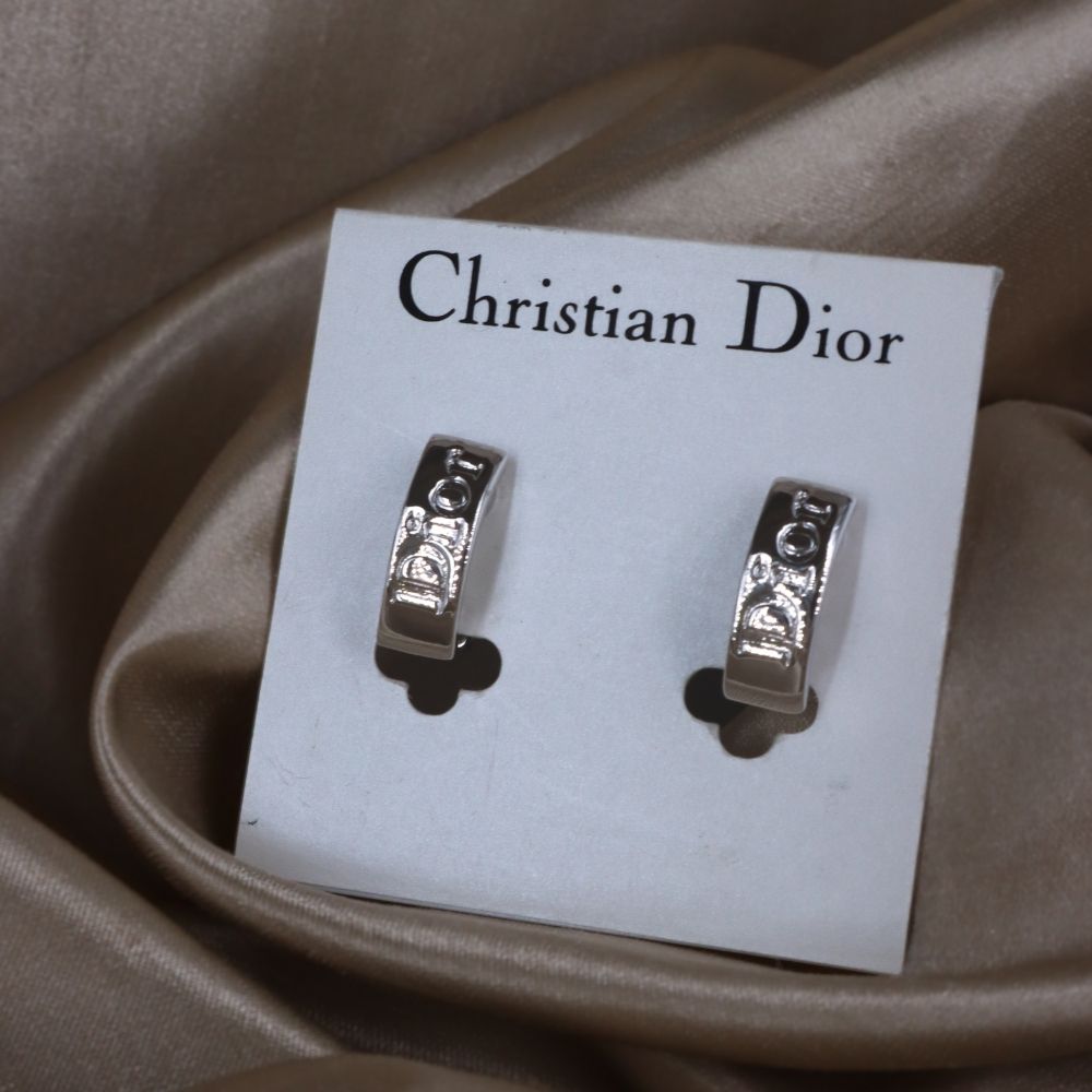 CHRISTIAN DIOR 簡約LOGO耳夾 - Vintasy