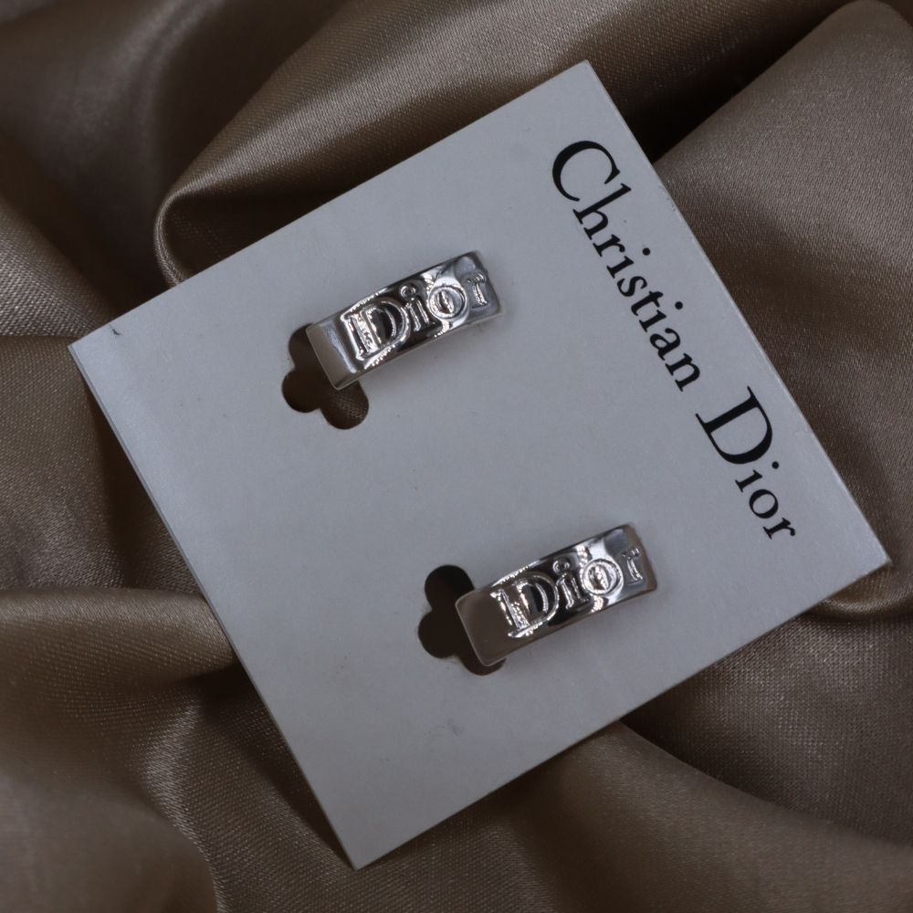 CHRISTIAN DIOR 簡約LOGO耳夾 - Vintasy