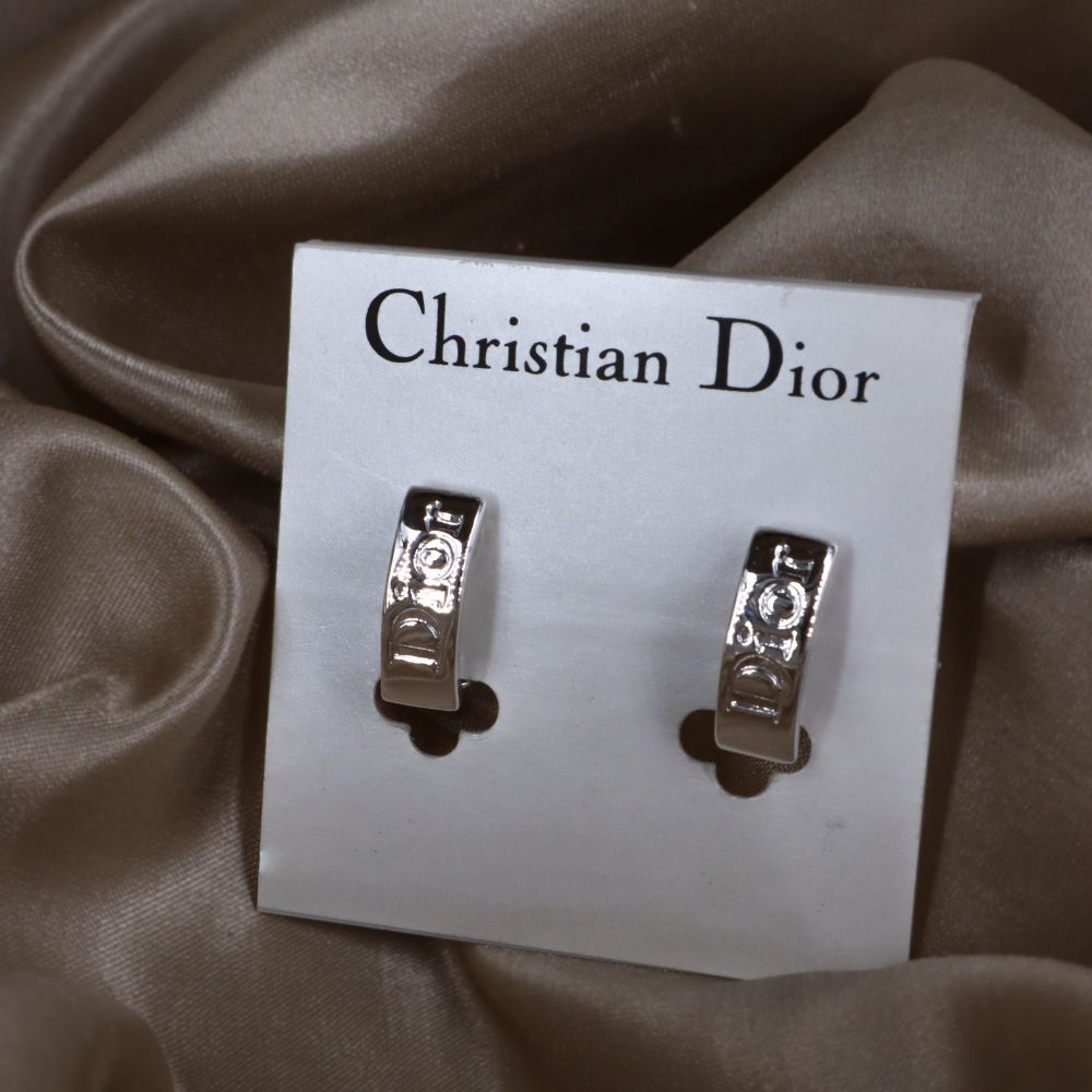 CHRISTIAN DIOR 簡約LOGO耳夾 - Vintasy