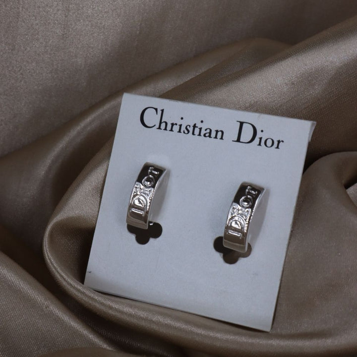 CHRISTIAN DIOR 簡約LOGO耳夾 - Vintasy