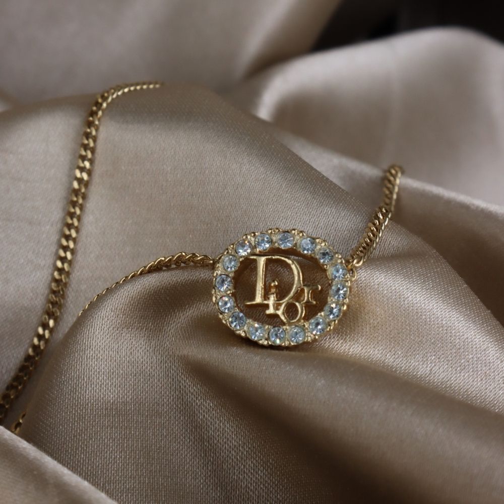 CHRISTIAN DIOR 圓型閃石項鏈| 經典款式 - Vintasy項鏈