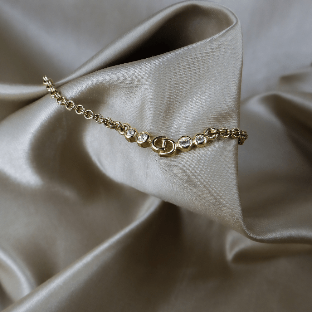 CHRISTIAN DIOR 閃石鎖骨項鏈 | 熱銷第一位 - Vintasy