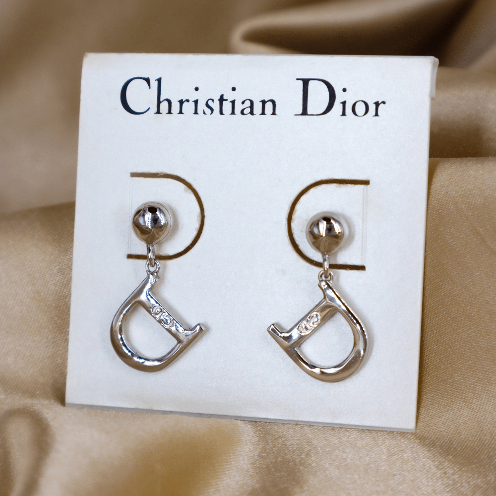 CHRISTIAN DIOR 吊墜耳針 - Vintasy