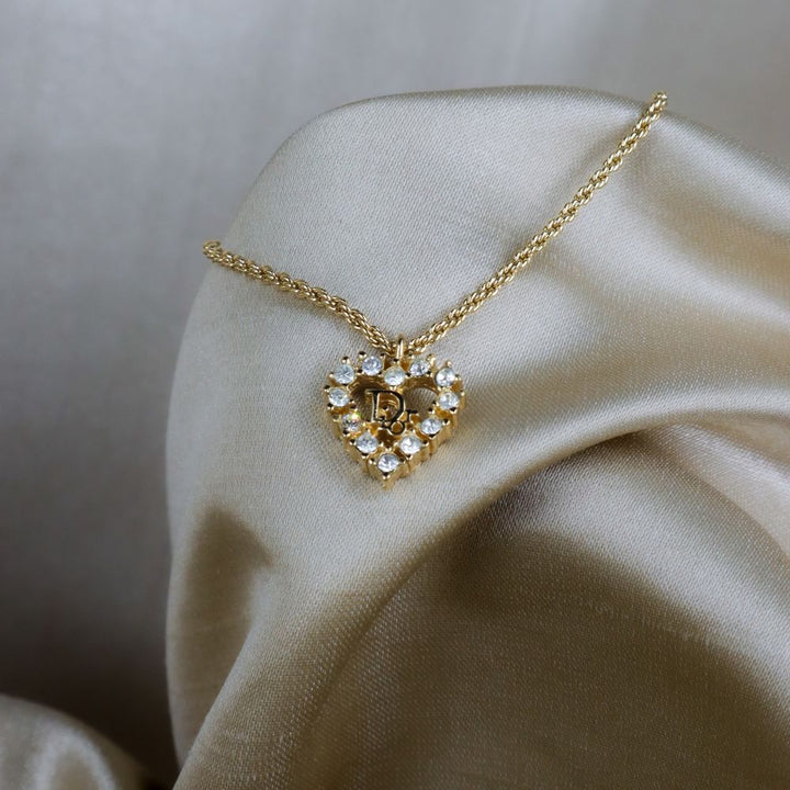 CHRISTIAN DIOR 心型閃石項鏈 | 秒殺熱賣款 - Vintasy項鏈