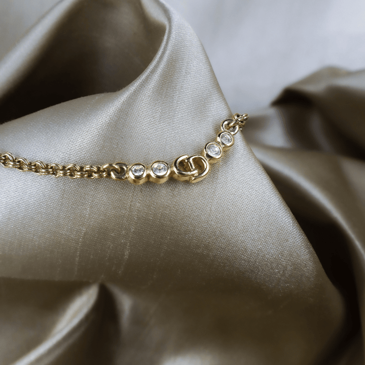 CHRISTIAN DIOR 閃石鎖骨項鏈 | 熱銷第一位 - Vintasy
