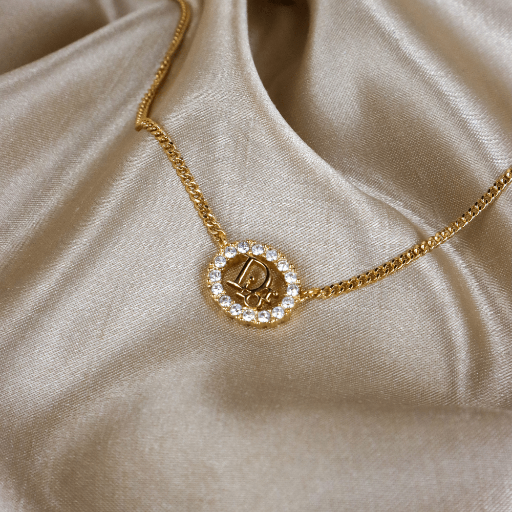 CHRISTIAN DIOR 圓型閃石項鏈| 經典款式 - Vintasy項鏈