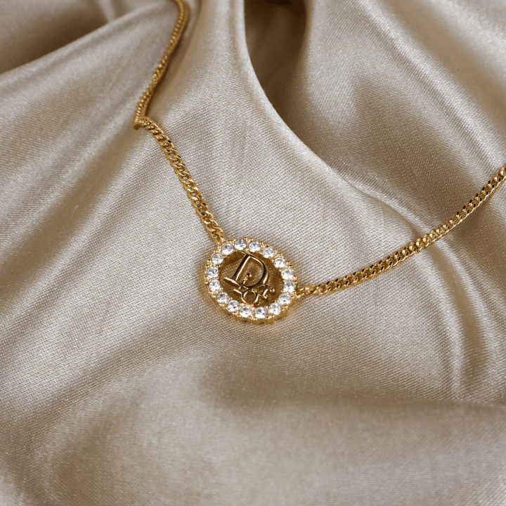 CHRISTIAN DIOR 圓型閃石項鏈| 經典款式 - Vintasy項鏈