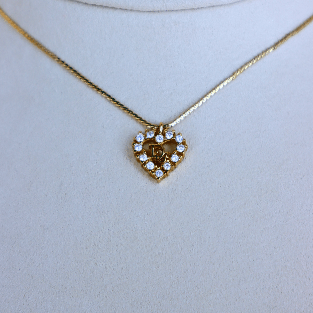 CHRISTIAN DIOR 心型閃石項鏈 | 秒殺熱賣款! - Vintasy項鏈