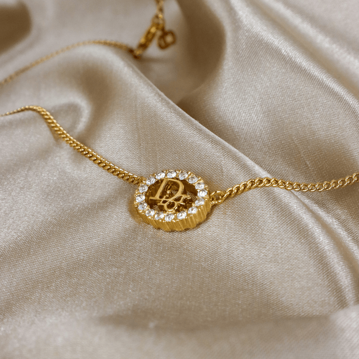 CHRISTIAN DIOR 圓型閃石項鏈| 經典款式 - Vintasy項鏈