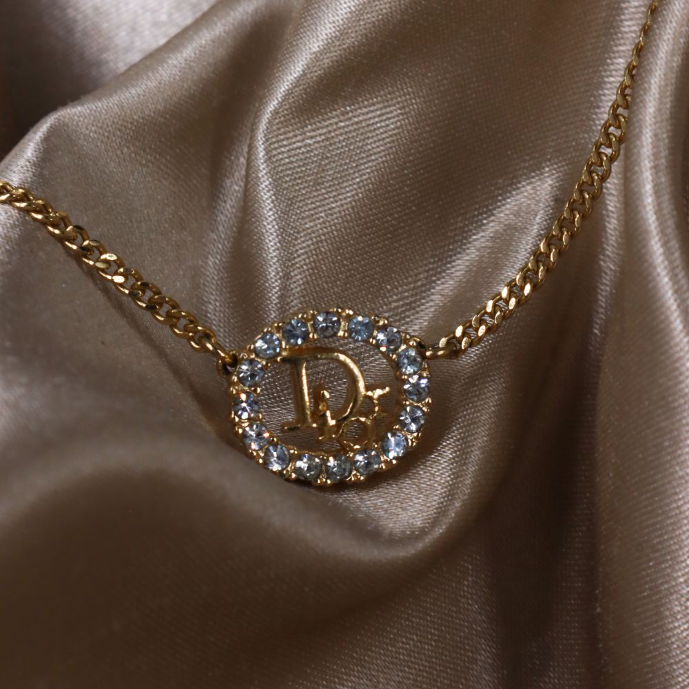 CHRISTIAN DIOR 圓型閃石項鏈| 經典款式 - Vintasy項鏈