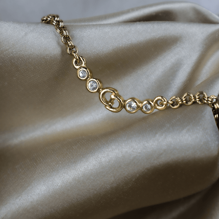 CHRISTIAN DIOR 閃石鎖骨項鏈 | 熱銷第一位 - Vintasy