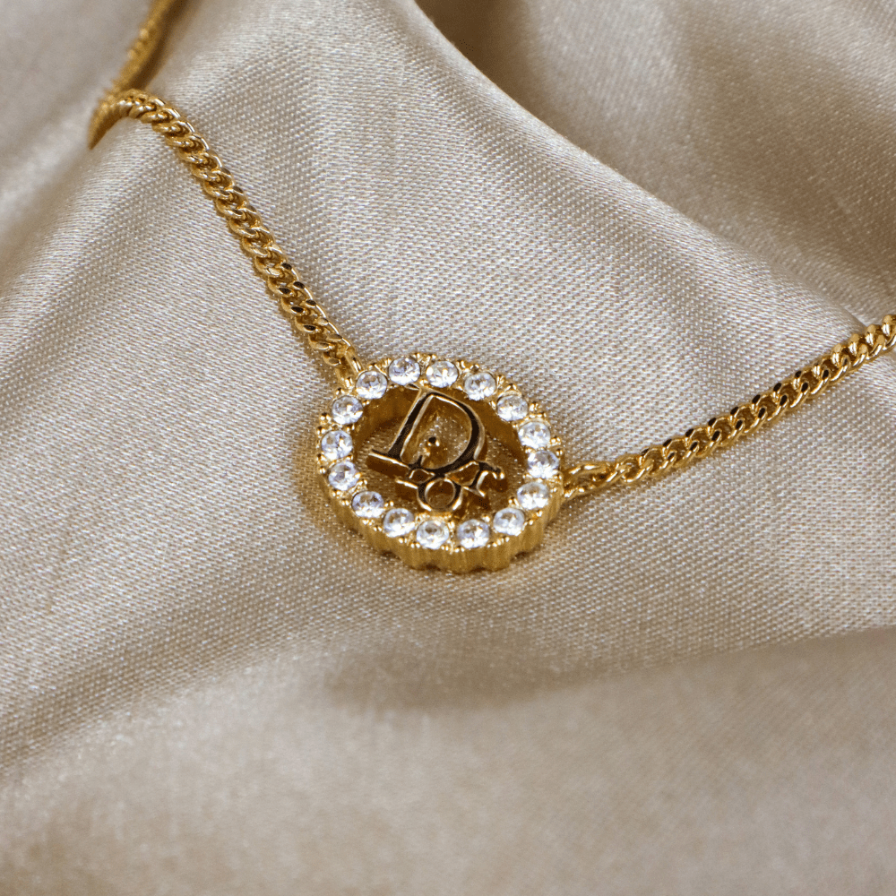 CHRISTIAN DIOR 圓型閃石項鏈| 經典款式 - Vintasy項鏈