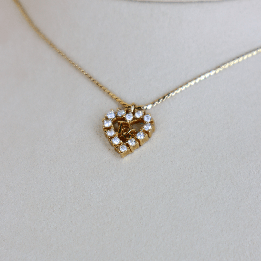 CHRISTIAN DIOR 心型閃石項鏈 | 秒殺熱賣款! - Vintasy項鏈