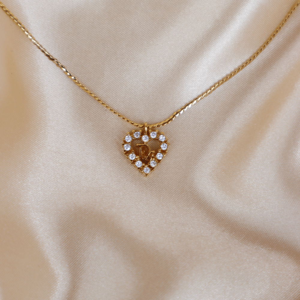 CHRISTIAN DIOR 心型閃石項鏈 | 秒殺熱賣款! - Vintasy項鏈