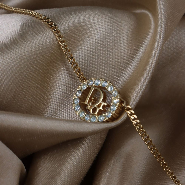 CHRISTIAN DIOR 圓型閃石項鏈| 經典款式 - Vintasy項鏈