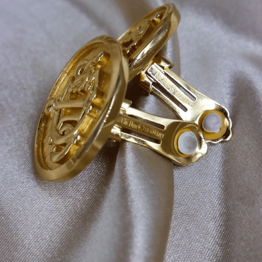 CHRISTIAN DIOR 大馬車硬幣耳夾 - Vintasy