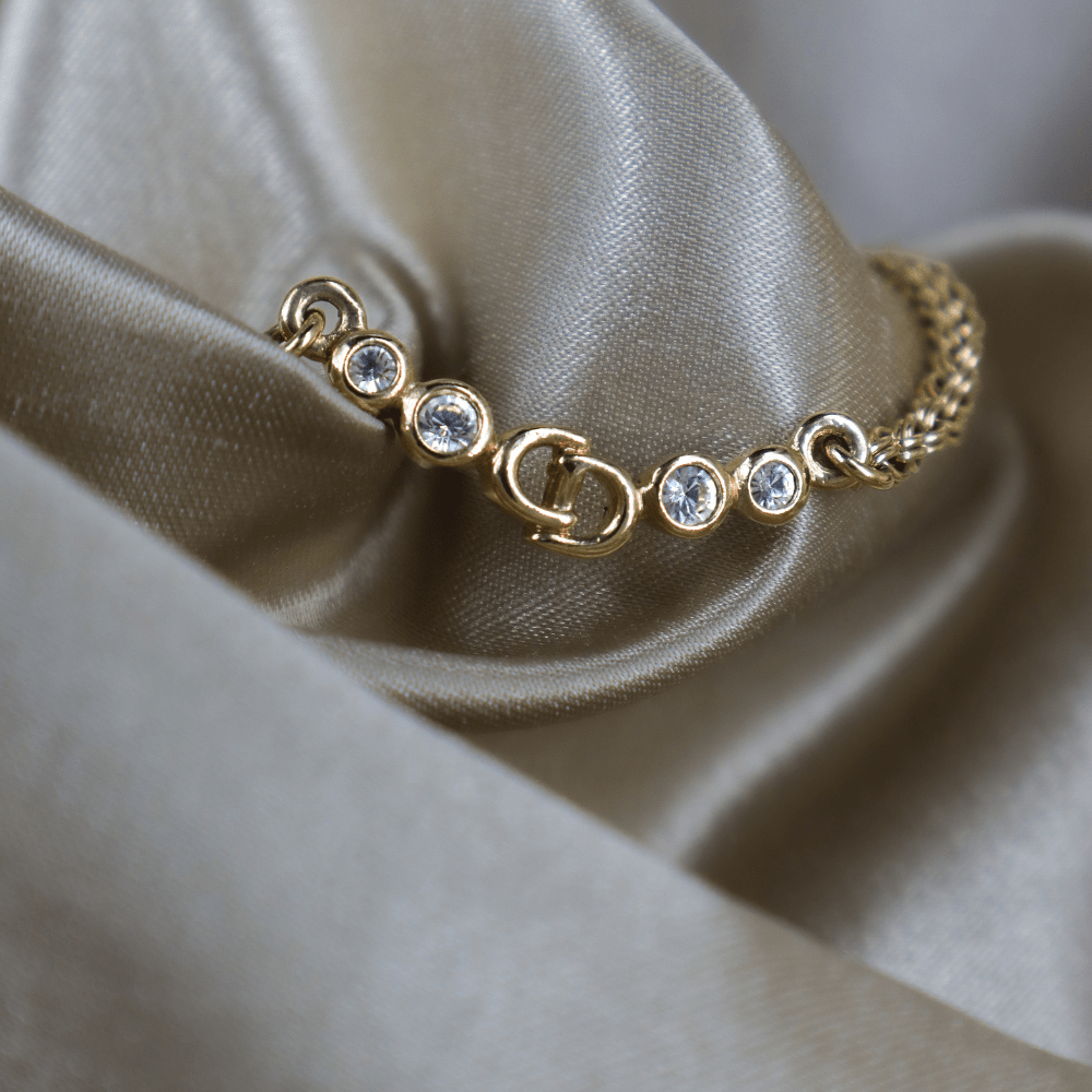 CHRISTIAN DIOR 閃石鎖骨項鏈 | 熱銷第一位 - Vintasy
