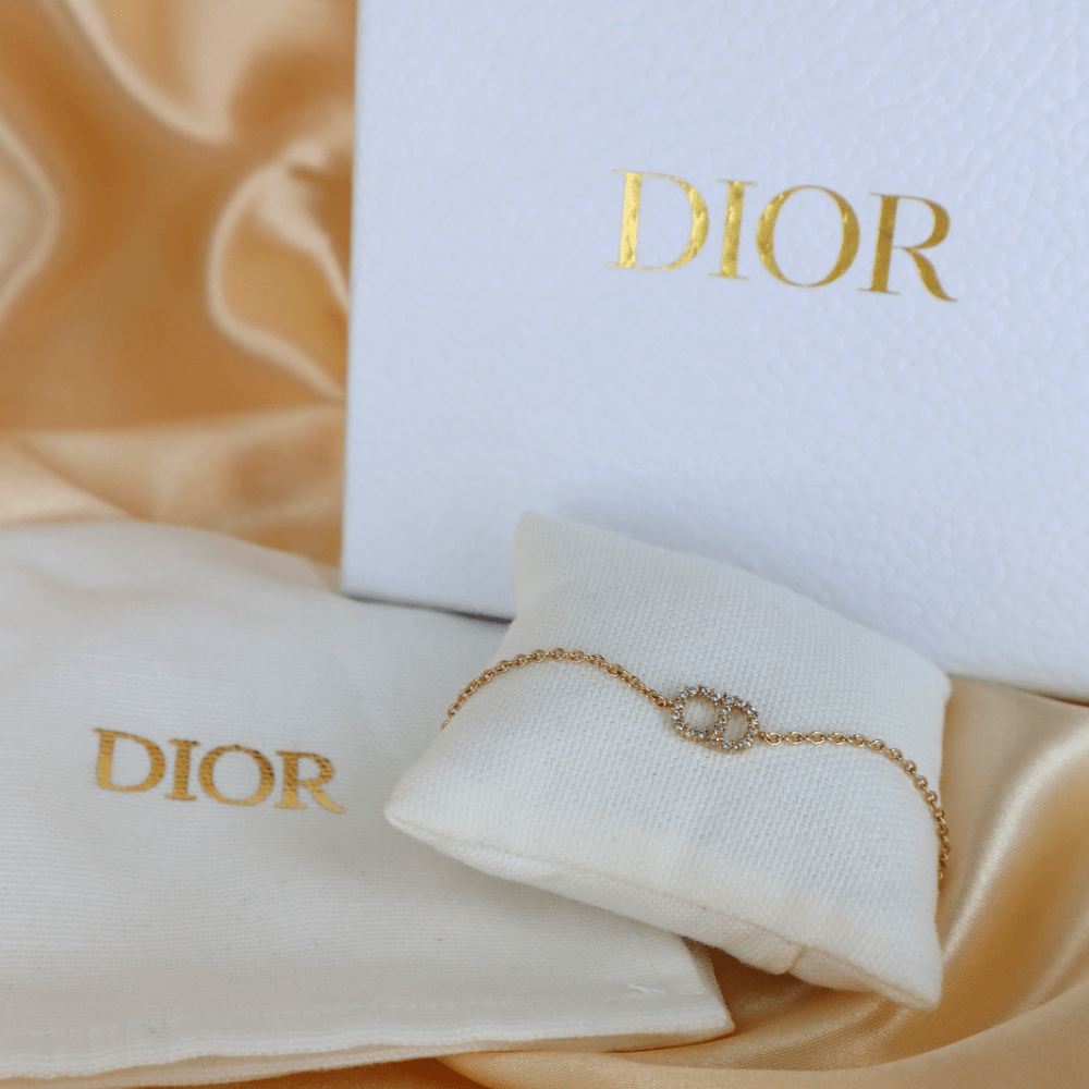 DIOR CLAIR D LUNE 手鏈附原盒 | 優雅金屬幼鏈 - Vintasy