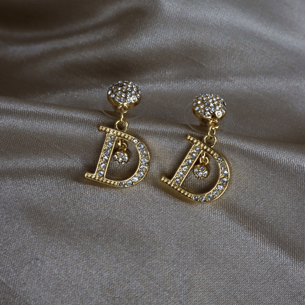 DIOR 閃石吊墜耳環|近年時款|必入美品! - Vintasy