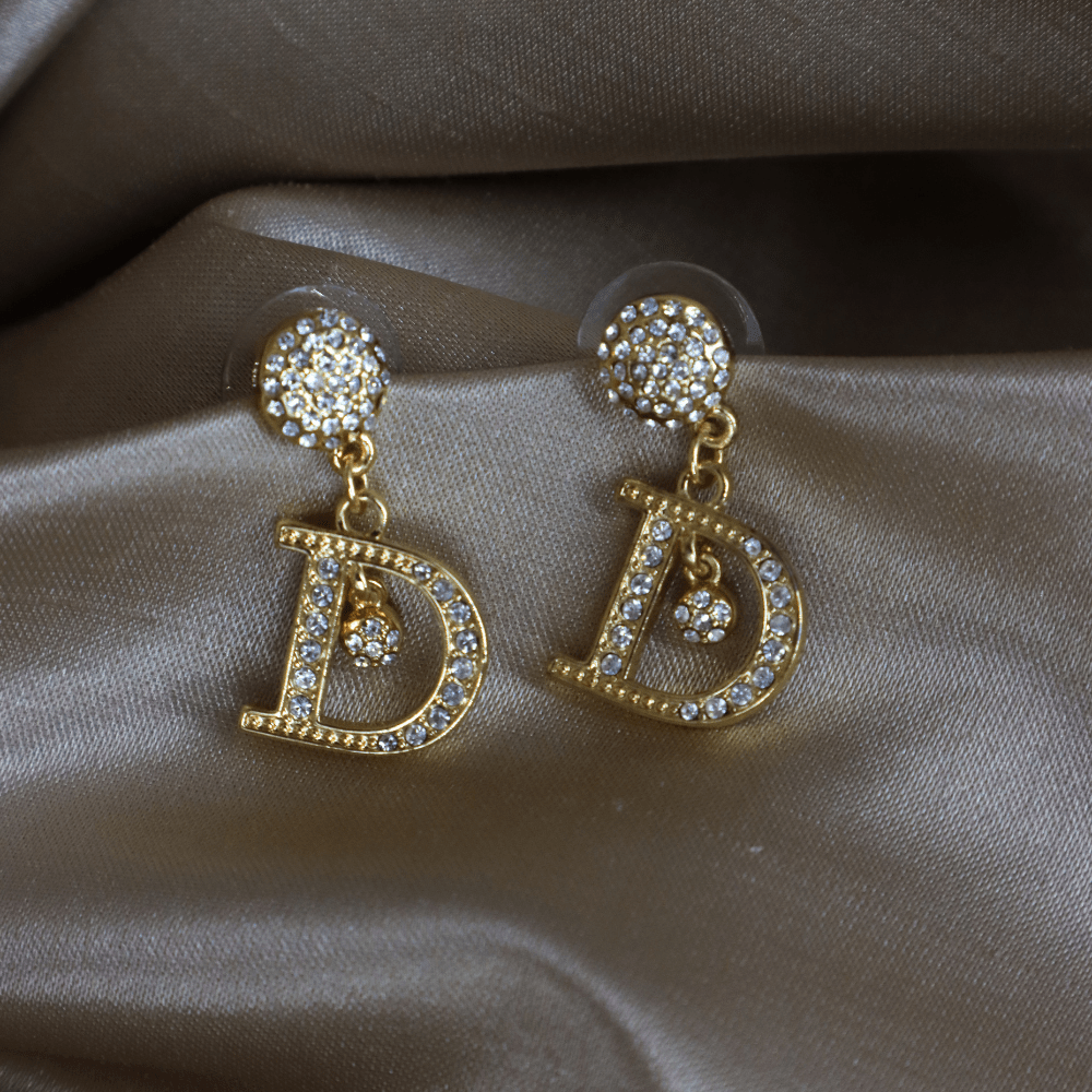 DIOR 閃石吊墜耳環|近年時款|必入美品! - Vintasy