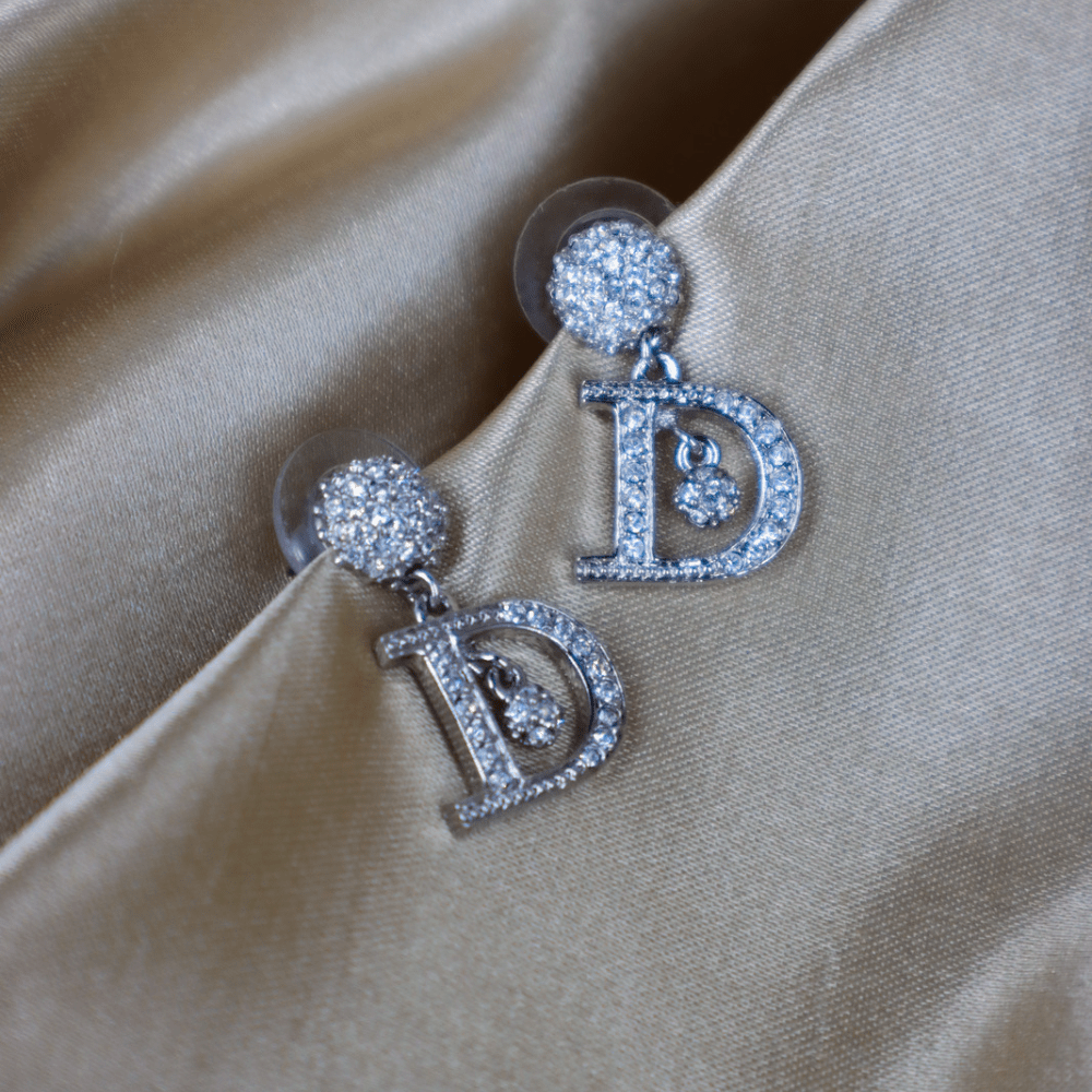 DIOR 閃石吊墜耳環|近年時款|必入美品! - Vintasy
